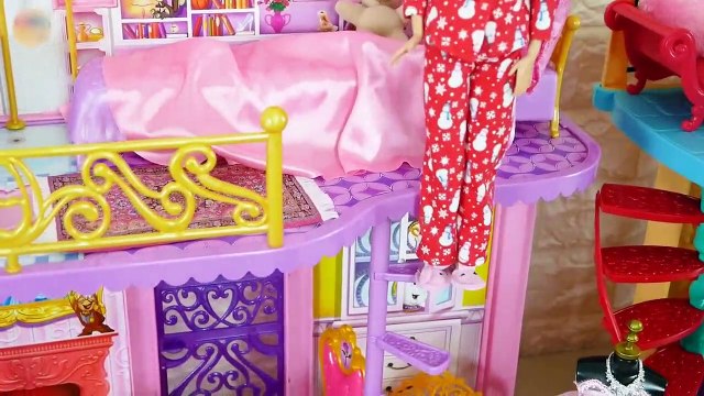 Princess Barbie Rapunzel Elsa Castle Morning Ballroom Dancing Putri Barbie Kastil Princesa Castelo | Karla D.