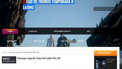 Juego de tronos capitulo 4 temp 8 latino HD