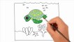 Cartoon drawings for kids. Enjoy a turtle being drawn. Talented artist.