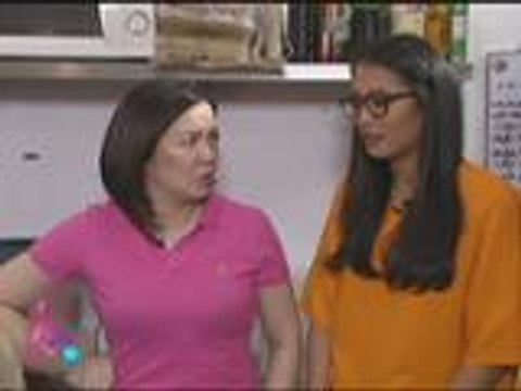 JC cooks Bacon Mac and Cheese