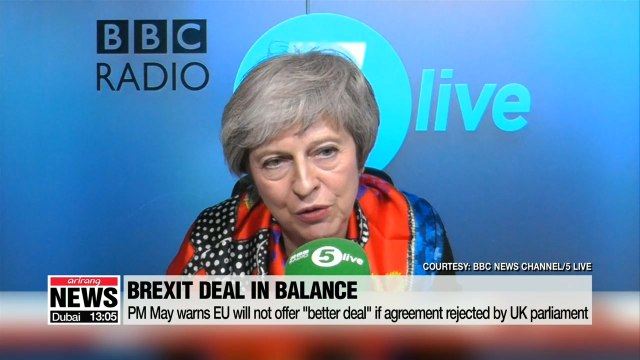 May warns EU will not offer better Brexit deal if agreement rejected by UK parliament
