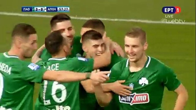 3-0 Dimitrios Kourbelis Goal - Panathinaikos vs Apollon Smyrnis 24.01.2018 [HD]