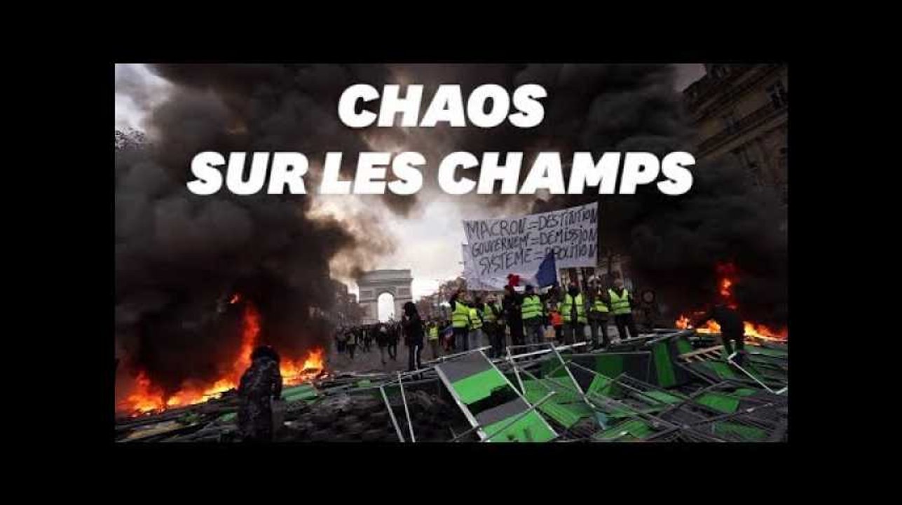 Le chaos sur les Champs-Élysées après le passage des gilets jaunes