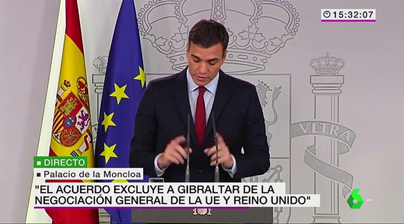 Pedro Sánchez levanta el veto al Brexit por Gibraltar: "Logramos las garantías para poder abordar un conflicto de 300 años"