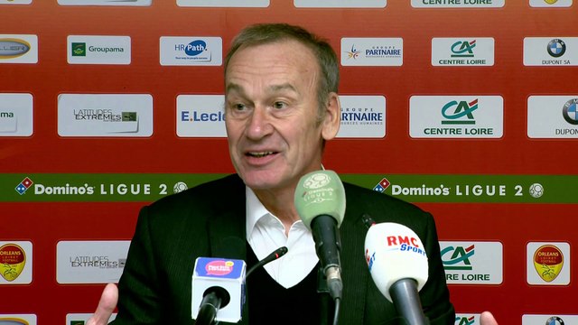 Réaction de Didier Ollé-Nicolle et Jean-Marc Furlan après US Orléans - Stade Brestois 29