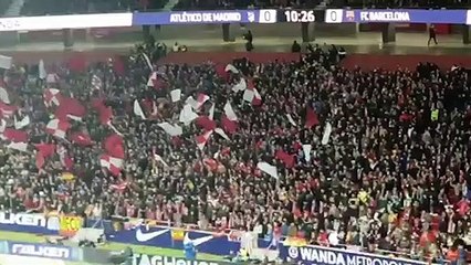 Ambiente en el Wanda Metropolitano en el partido contra el Barcelona