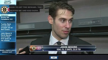 John Moore, Tuukka Rask React After 3-2 Win Over Canadiens