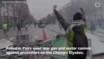 Paris Protests Face Tear Gas And Water Cannons From Police