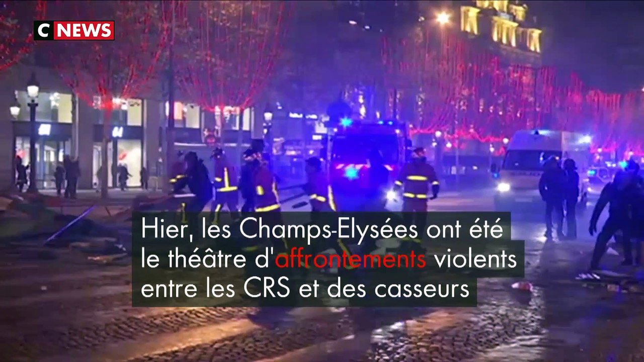 Au lendemain de la manifestation des Gilets Jaunes à Paris, les dégâts sont nombreux