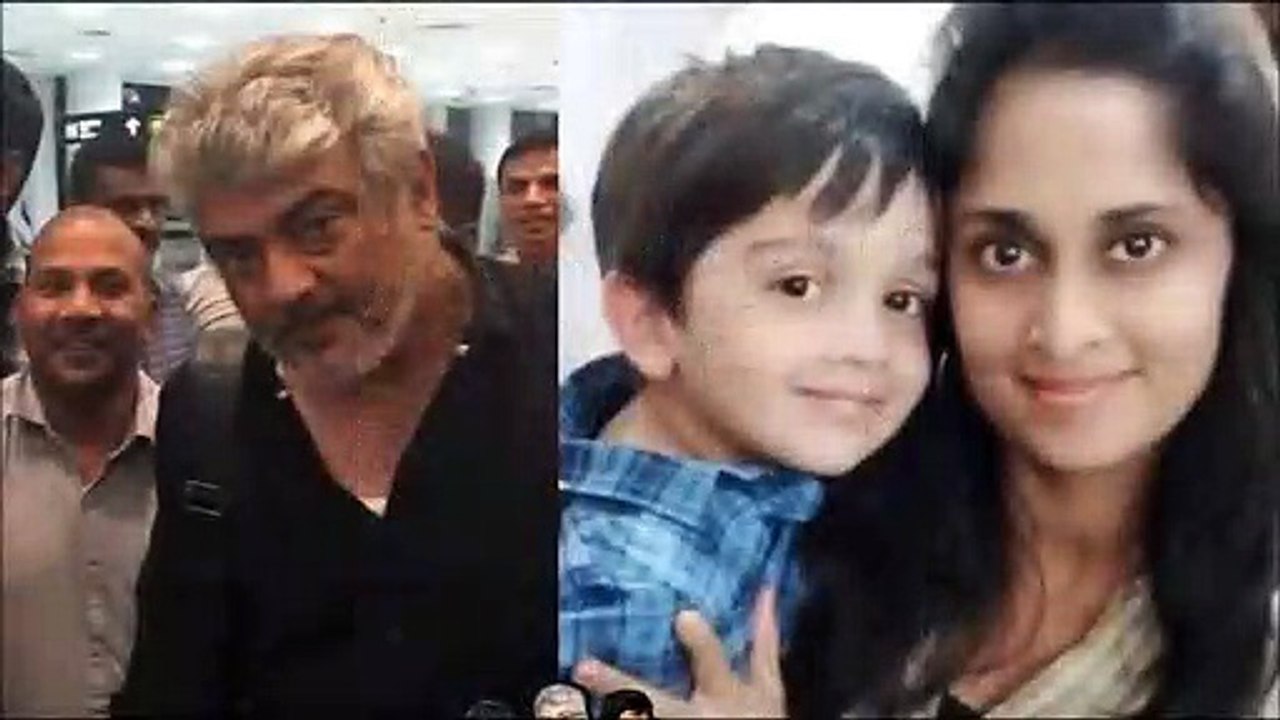 Thala ajith with son and wife shalini