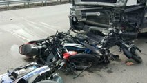 One killed, six hurt after trailer rams into bikers convoy on NSE