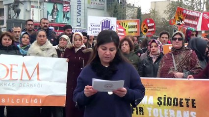 Kadına yönelik şiddete dur demek için yürüdüler