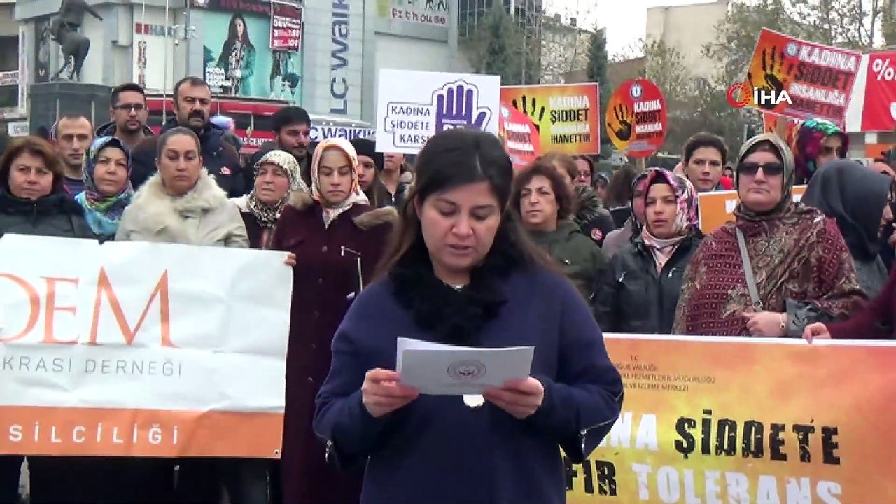 Kadına yönelik şiddete dur demek için yürüdüler