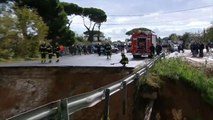 Maltempo: voragine sulla Pontina, inghiottita una vettura