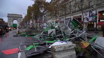 Champs-Elysées clean-up operation after violent gas price protests