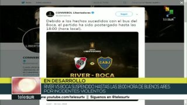 Argentina: suspenden temporalmente final de Copa Libertadores 2018