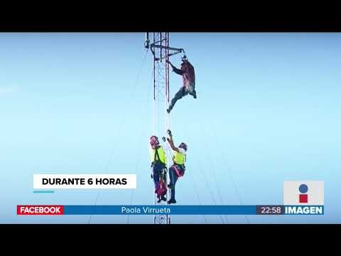 Hombre se quiso suicidar desde antena porque escuchaba voces | Noticias con Ciro