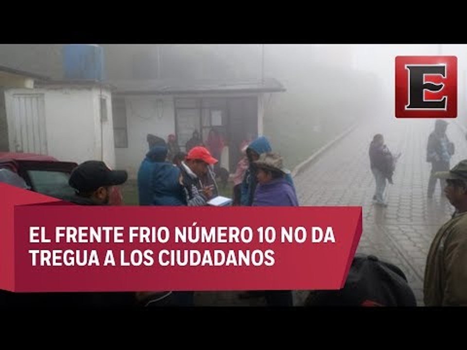 Agua nieve en la Sierra Norte de Puebla por bajas temperaturas