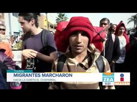 Migrantes marcharon hasta la garita El chaparral | Noticias con Francisco Zea