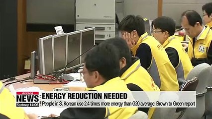 People in S. Korean use 2.4 times more energy than G20 average: Brown to Green report