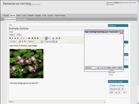 Ecrire un article et inserer une image