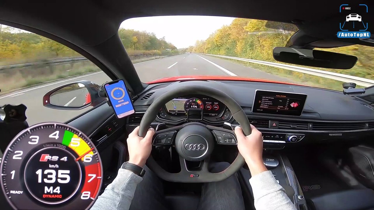 AUDI RS4 B9 Avant 2.9 V6 BiTurbo 294km/h AUTOBAHN POV TOP SPEED