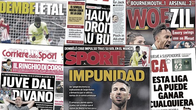 La presse catalane s’en prend à Sergio Ramos, Mesut Özil se fait chambrer en Angleterre