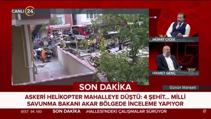 Askeri helikopter mahalleye düştü