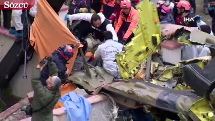 Ekiplerin helikopter enkazındaki incelemeleri sürüyor