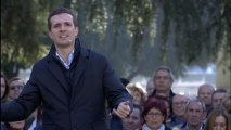 Pablo Casado durante un acto de campaña en Granada.