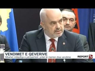 Report TV - Mbledhja e dy qeverive në Pejë, Rama: 0 tarifa mes shqiptarëve, 100% me Serbinë