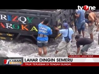 Truk Penambang Pasir Terjebak Lahar Dingin Semeru