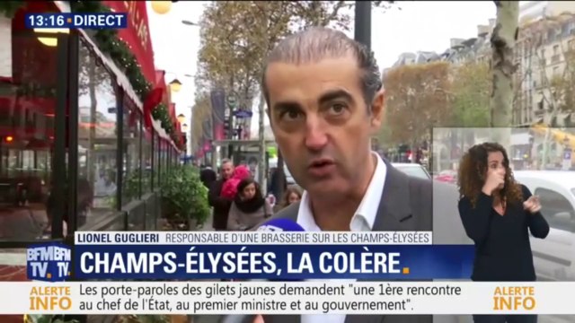 Gilets jaunes: ce restaurateur des Champs-Élysées chiffre à 40.000 euros les dégâts sur sa brasserie