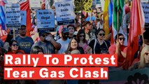 Americans March Along South Border To Protest Tear Gas Clash