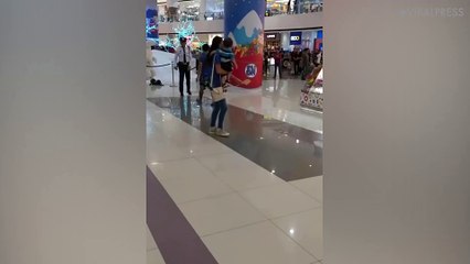 Shopper Puts Out Fire With His Flip-Flops