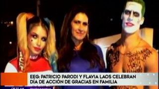 Patricio Parodi y Flavia Laos celebran dia de accion de gracias en familia