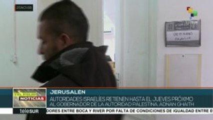 Israel retiene hasta el 29-N a gobernador palestino