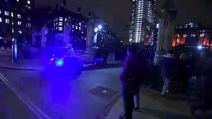 Theresa May leaves parliament after Commons statement