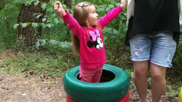 Kids play with COLOR TIRES & GIANT STACKING RINGS