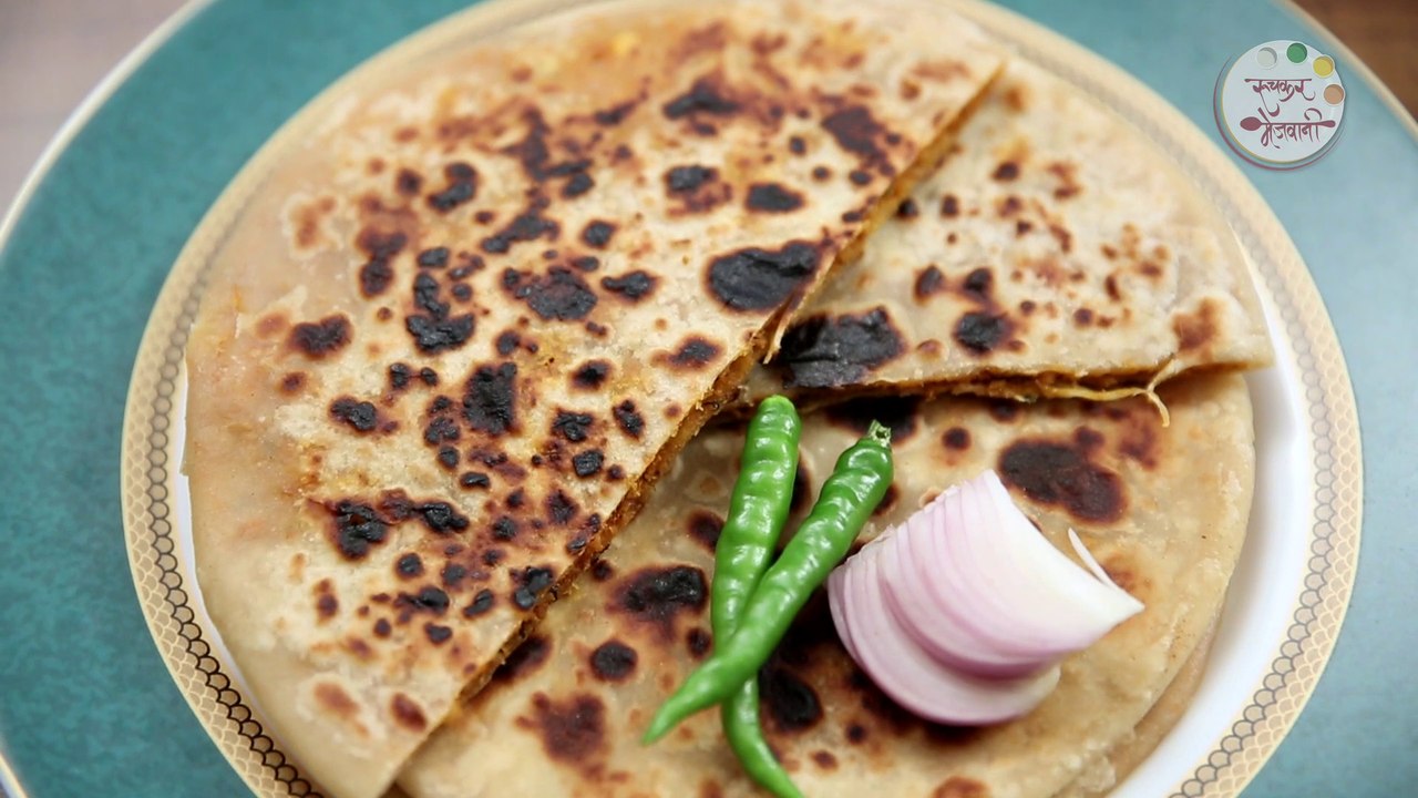 चिकन खिमा पराठा - Chicken Keema Paratha Recipe In Marathi - Kheema Stuffed Paratha Recipe - Sonali
