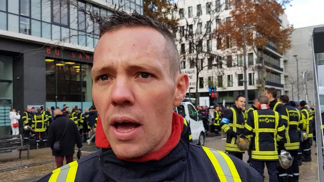 27 novembre 2018: les pompiers manifestent à Lyon