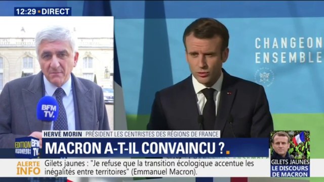 Pour Hervé Morin, président des Régions de France, le discours d'Emmanuel Macron ne répond absolument pas à la colère de nos compatriotes