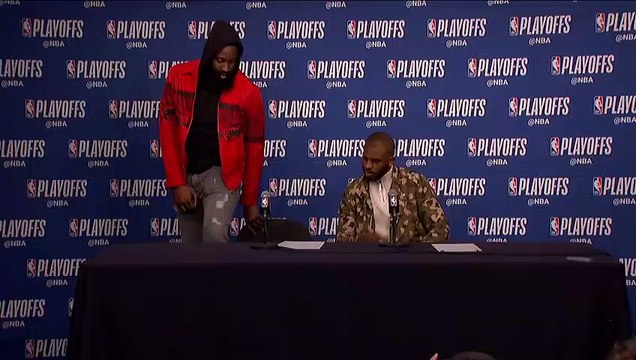 Harden & Chris Paul conference Rockets vs Timberwolves Game 4 April 23, 2018 NBA Playoffs