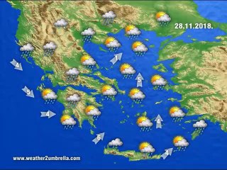 Η πρόγνωση του καιρού για την Τετάρτη 28-11-2018