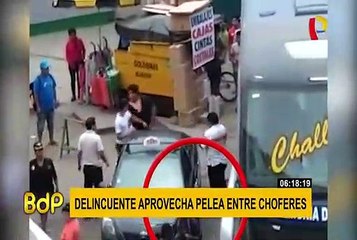 La Victoria: delincuente aprovechan pelea de choferes para robar