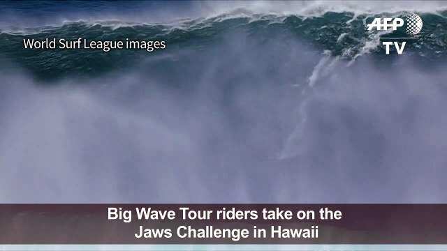 Surfers face big waves at Hawaii's 2018 Jaws Challenge