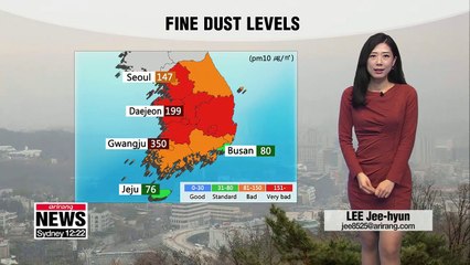 Unhealthy levels of toxic smog in most of Korea _ 112818