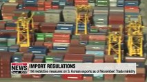S. Korea to tackle increasing trade restrictions on its exports