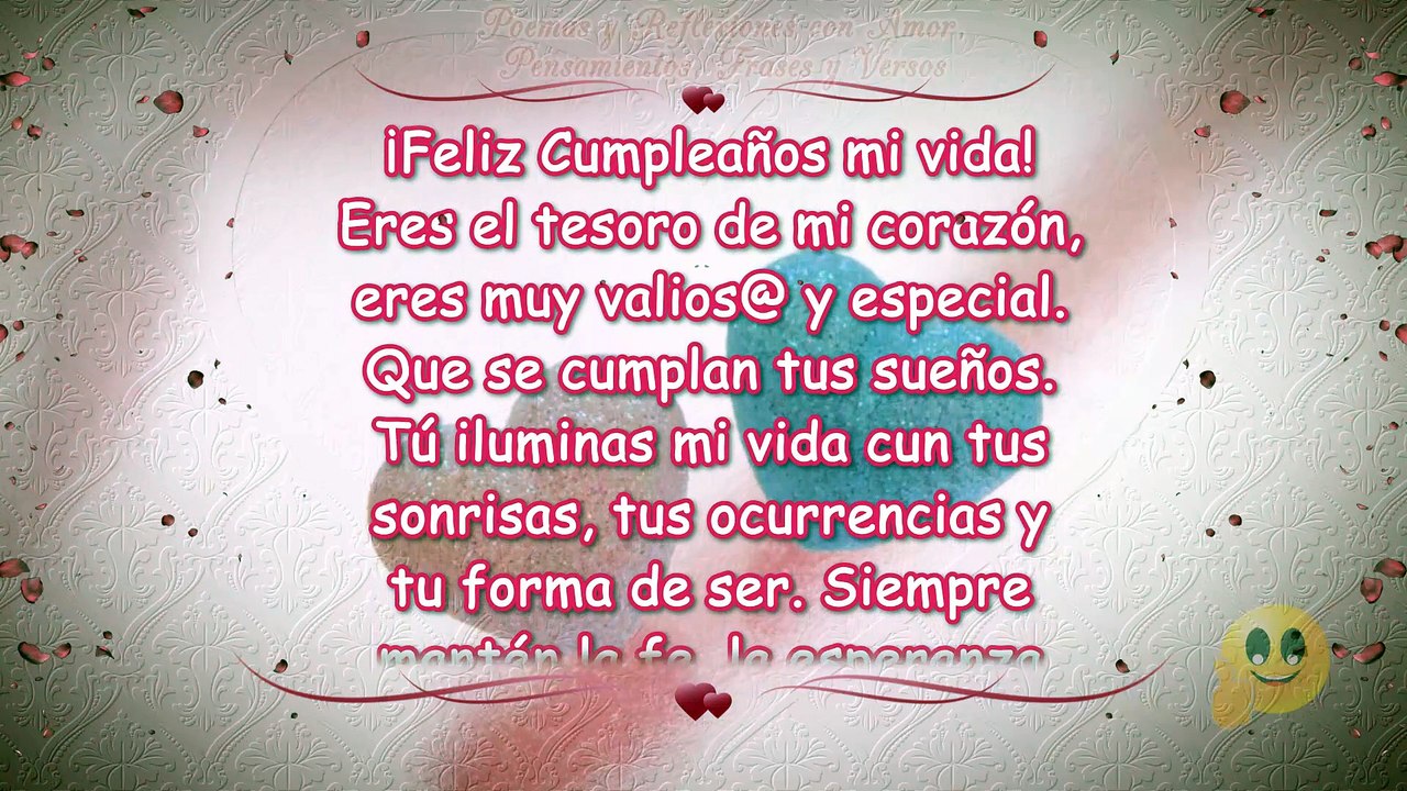 Feliz Cumpleaños mi Vida Para el Amor de mi Vida