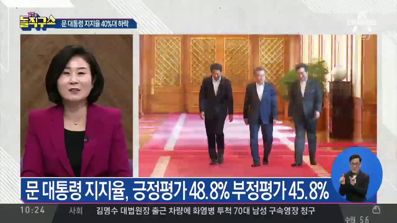 문 대통령 지지율 50%선 붕괴…48.8%